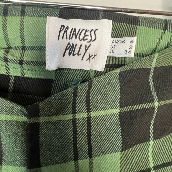 Princess Polly Plaid Green Women's Pants Holiday Plaid - Picture 3 of 7
